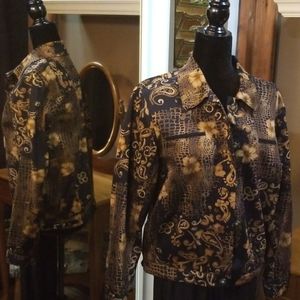 Coldwater Creek Black & Brown Jacket Size Medium